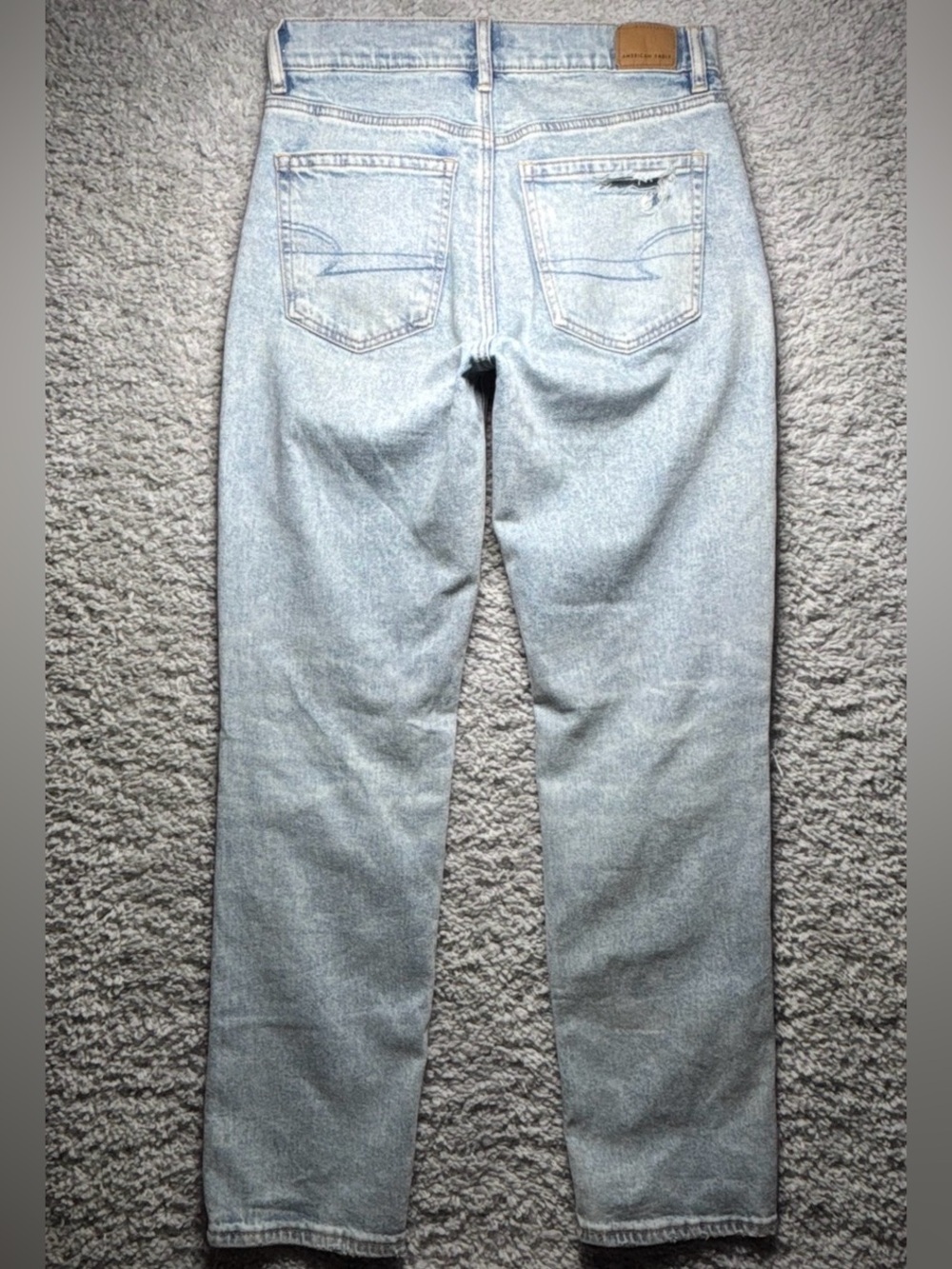 AMERICAN EAGLE Jeans Womens 4 Long Super High Rise Ankle Straight Light Distress - Picture 7 of 7